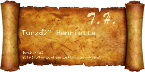 Turzó Henrietta névjegykártya