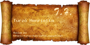 Turzó Henrietta névjegykártya